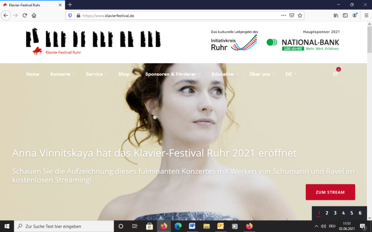 Klavier-Festival Ruhr 2021 ist gestartet!