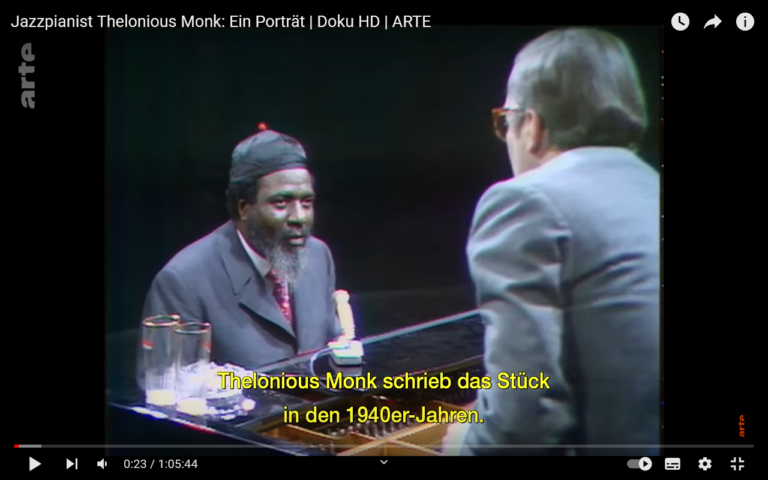 Großartige Doku bei ARTE über das Genie: Thelonious Monk!