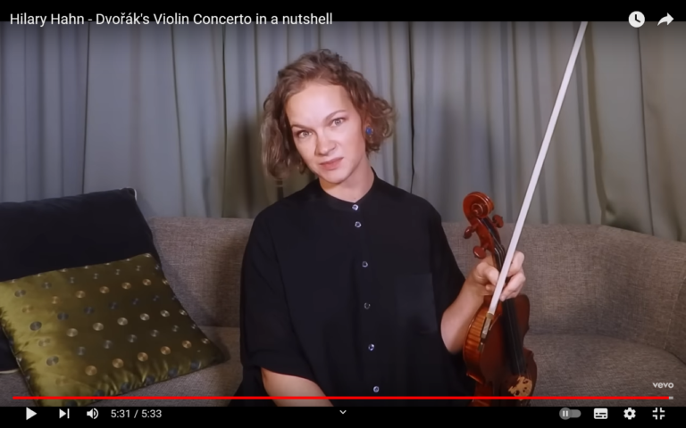 Hilary Hahn spielt und erläutert Dvořák’s Violin Concerto in a nutshell und ein toller Beitrag mit Sol Gabetta